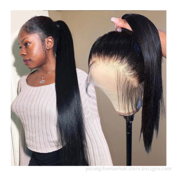 Mink Brazilian Cuticle Aligned  Pre Plucked Human Hair Full Hd 360 Lace Front Wig Transparent Lace Frontal Wigs For Black Women